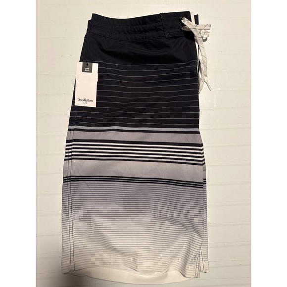 Goodfellow & Co Other - Goodfellow & Co Mens Board Shorts Black Gradient Striped Swim Trunks Size 36